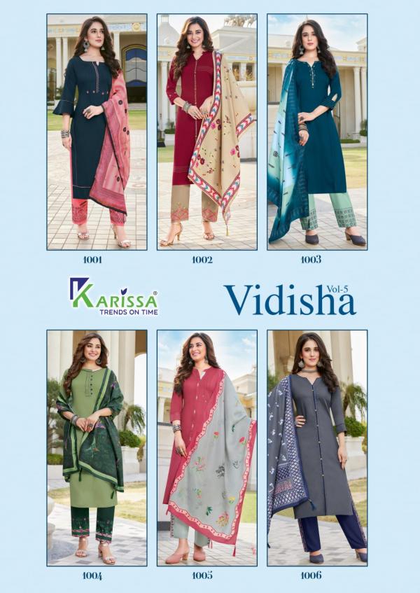 Karissa Vidisha 5 Comfortable Wear Kurti Bottom Dupatta Catalog